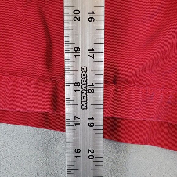 Vintage Tommy Hilfiger Shorts Mens 34 Red Pleated Preppy Chino Flat Front - Picture 5 of 10
